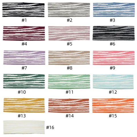 Bandeau de Sport Rétro Rayé Zèbre en Tricot Élastique Fil Bandeau de Transpiration pour Yoga Course Lavage Viso Unisexe