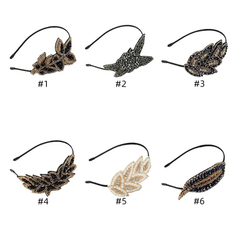 Western Handmade Crystal Rhinestone Headband Alloy Leaf Flower Hair Band For Women Wedding Party Luxury Hair Accessories