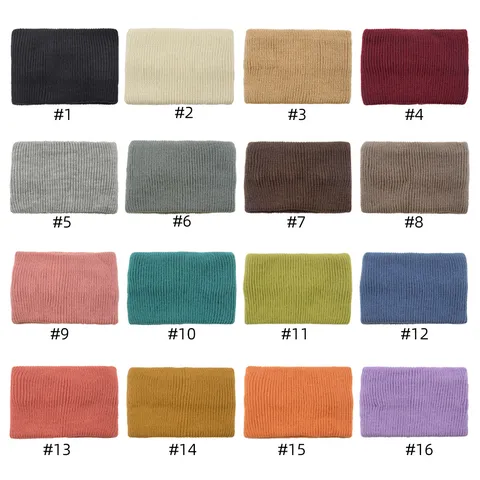 Western Solid Color Double Layer Knitted Headband Soft Acrylic Ribbed Ear Warmer Elastic Wide Hair Band For Sports Yoga Women Hair Accessories