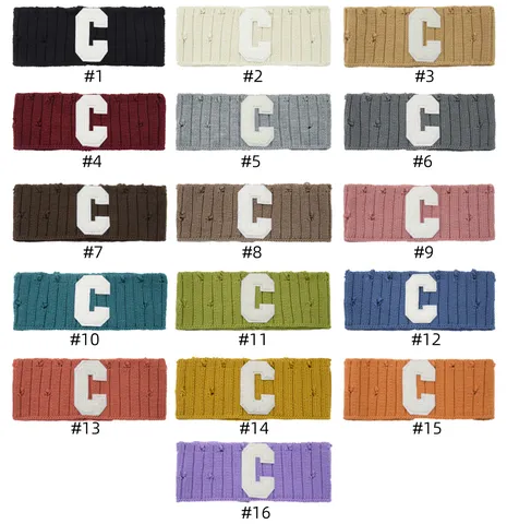 Minimalist Acrylic Knitted Hair Band For Women Distressed Ripped Design Headband Letter Embroidered Patch Elastic Hairband Sport Wash Headwear