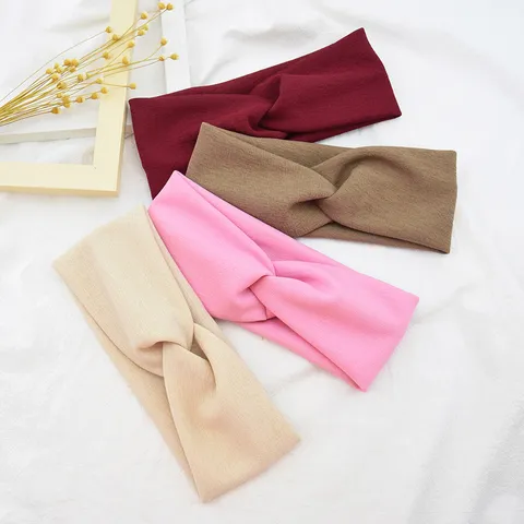 Western Style Women Elastic Polyester Hairband Criss Cross Athletic Workout Sport Yoga Headband Retro Headwear Accessories