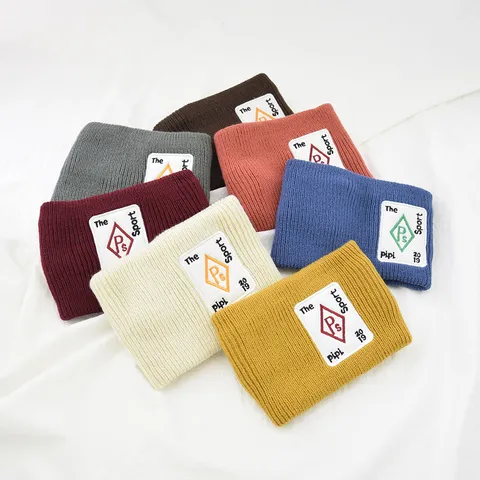 Western Style Acrylic Double Layer Knitted Hairband Solid Color Wide Sport Headband Outdoor Warm Headwear For Women Jewelry