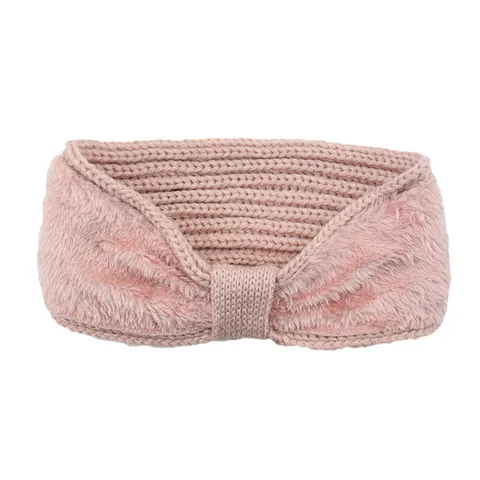 Women Knitted Headband Fleece Lined Striped Bowknot Ear Warmer Winter Warm Woolen Yarn Headwrap Sports Hair Accessories