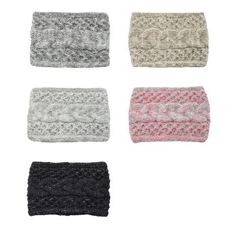 Women Cable Knit Wide Headband Vintage Yarn Braided Sport Hair Band Ear Warmer Elastic Turban Casual Winter Outdoor Hair Accessories