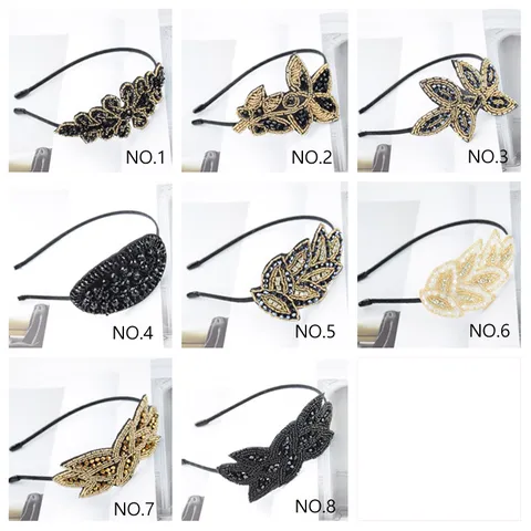 Eleganter Kristall Perlen Blatt Haarband Luxus Handgemacht Strass Stirnband Koreanischer Stil Blumen Kopfschmuck Für Damen Bankett Party Haarschmuck