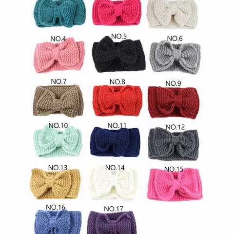 Western Style Knitted Bowknot Yarn Headband Ear Warmer Handwoven Winter Hairband Autumn Warm Head Wrap Fashion Hair Accessories For Women