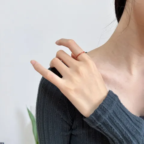 Bague En Émail Plaqué Or En Acier Titane Minimaliste Bague Mince À Ligne Géométrique Pour Femme Bijoux De Mode Anneau De Doigt