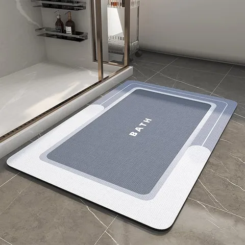 Modern Minimalist Diatom Mud Bathroom Mat Super Absorbent Quick Drying Non-Slip Floor Mat Geometric Letter Pattern For Shower Toilet Entrance Home Decor