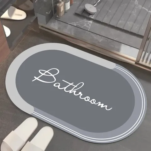 Alfombrilla de Baño Minimalista de Tierra de Diatomeas Ovale Absorbente Antideslizante Alfombra de Suelo Secado Rápido Decoración