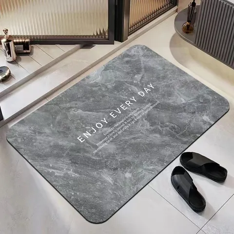 Modern Minimalist Marble Pattern Diatom Mud Bathroom Floor Mat Absorbent Quick Drying Non Slip Door Mat Home Decor
