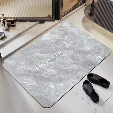 Modern Minimalist Marble Pattern Diatom Mud Bathroom Floor Mat Absorbent Quick Drying Non Slip Door Mat Home Decor