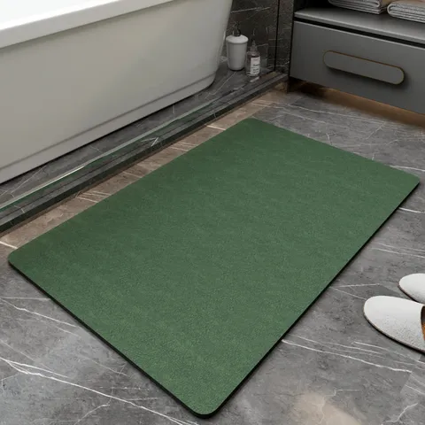 Alfombrilla de Baño de Diatomita Minimalista Absorbente Antideslizante Tapete Letra Estampado Baño Secado Rápido Decoración del Hogar