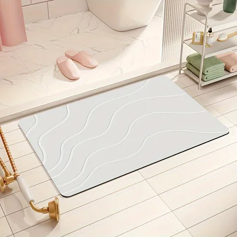 Moderno Minimalista A Rayas Tierra de Diatomeas Alfombrilla de Baño Absorbente Secado Rápido Antideslizante para Baño