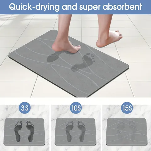 Alfombrilla de Baño de Tierra de Diatomeas Suave Secado Rápido Absorbente Antideslizante Alfombrilla de Suelo Estilo Minimalista Decoración