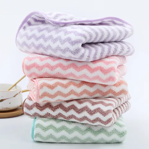 Soft Absorbent Coral Fleece Water Ripple Towel Face Square Towel For Household Kitchen Bathroom Daily Use