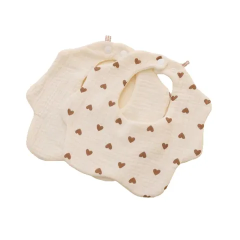Baby Bibs 100% Cotton 6 Layers Gauze 360 Rotating Petal Absorbent Toddler Feeding Bibs Cartoon Infant Saliva Towel