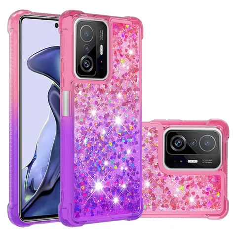 Gradient Quicksand Glitter Silicone Phone Case With Corner Drop Protection For Xiaomi Redmi Poco Series Fashion Mobile Cover