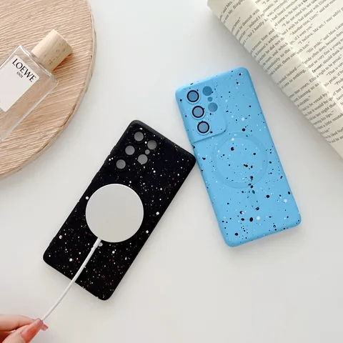 Magnetic Phone Case For Samsung S23 S25 Ultra Starry Splatter TPU Soft Cover Minimalist Drop-proof Housing