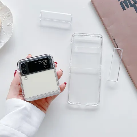 Transparente Klappbildschirm Handyhülle Für Samsung Galaxy Z Flip Klare Harte Kunststoff Schutzhülle 360 Vollkörper