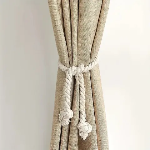 Nordic Style Cotton Linen Woven Curtain Tieback Tassel Decorative Holdback For Living Room Office Home Decor