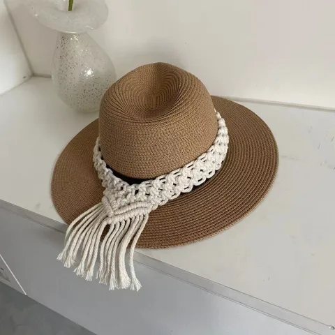 Handgemachte Gewebte Quaste Böhmischer Hutband Haaraccessoire Baumwolle Gewebte Hutdekoration Braut Haarteil