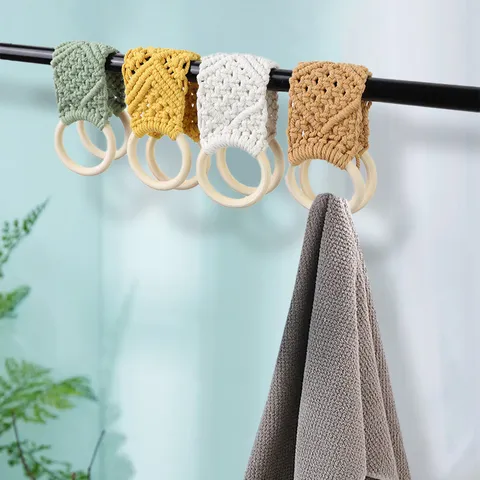 Nordic Handmade Woven Cotton Towel Scarf Storage Hanging Tapestry Macrame Wall Hanging Home Decor Organizer Display