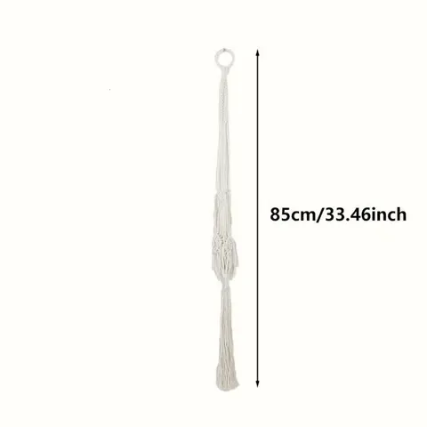Handmade Woven Cotton Plant Hanger Bohemian Hanging Planter Basket Indoor Wall Decor Flower Pot Holder for Home Garden