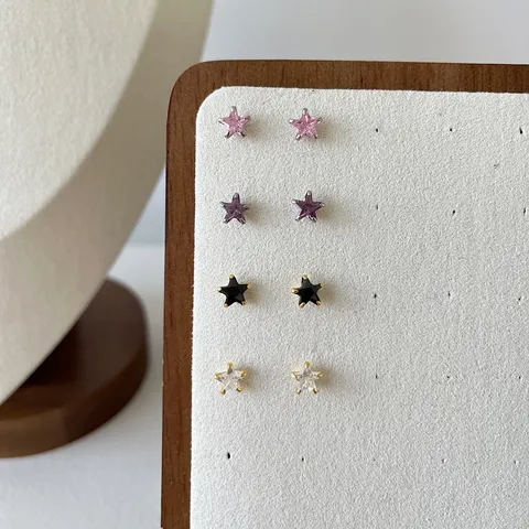 Mode Ins 925 Sterlingsilber Ohrstecker-Stift Stern Ohrstecker Winzige Strass Fünfzackiger Stern Ohrringe Für Damen Geschenk
