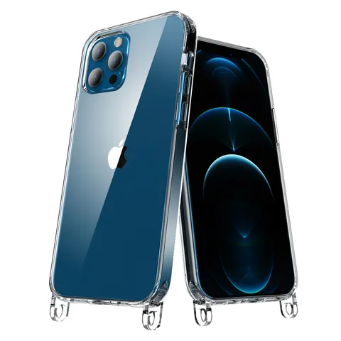Transparant Schokbestendig TPU Telefoonhoesje Met Koordgat Anti Valbescherming Back Cover Voor iPhone 16 15 14 13 12 11 Pro Max