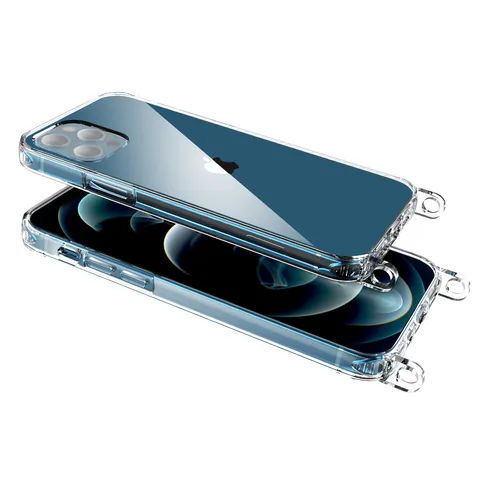 Transparant Schokbestendig TPU Telefoonhoesje Met Koordgat Anti Valbescherming Back Cover Voor iPhone 16 15 14 13 12 11 Pro Max