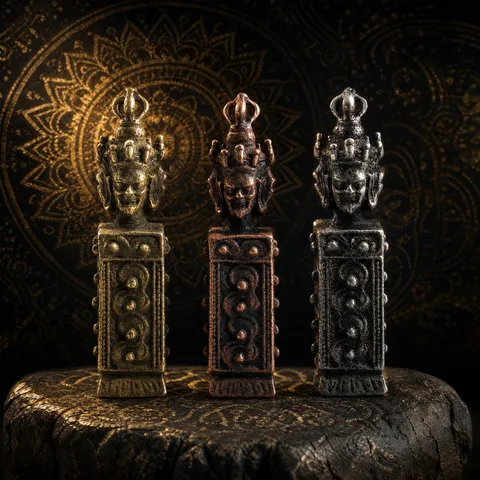 Tibetan Retro Alloy Vajra Pestle Stamp Pendant Antique Ethnic Totem Charm Craft Supplies For DIY Jewelry Making Accessories Gift