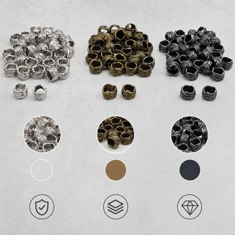 Perles d'Espacement en Alliage Rétro Motif Totem de Corde Tissé Perles en Métal à Grand Trou Perles en Alliage Vieilli pour la Fabrication de Bijoux DIY Bracelet Homme
