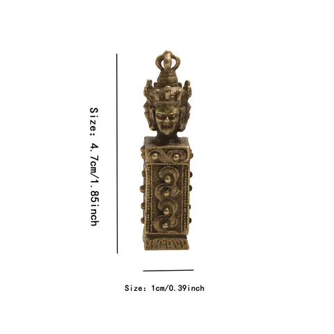 Tibetan Retro Alloy Vajra Pestle Stamp Pendant Antique Ethnic Totem Charm Craft Supplies For DIY Jewelry Making Accessories Gift