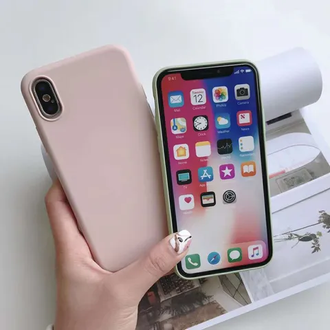 Minimalist Matte Liquid Silicone Phone Case With Microfiber Lining Shockproof TPU Soft Back Cover For iPhone Series Protection