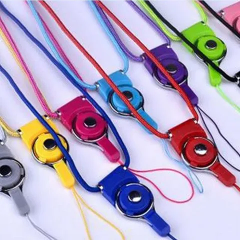 Minimalist PVC Detachable Dual Use Rotating Ring Buckle Phone Lanyard Multi Color Universal ID Badge Chest Card Neck Hanging Braided Strap Lanyard