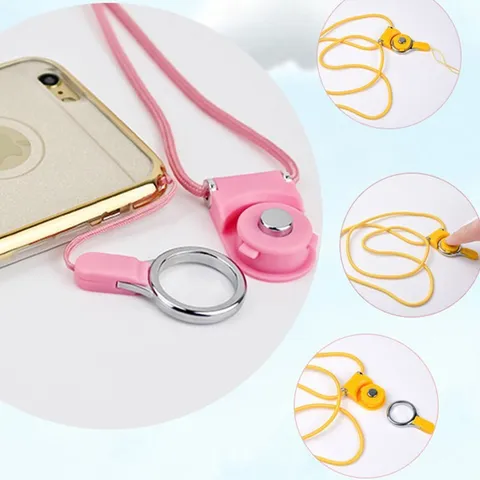Minimalist PVC Detachable Dual Use Rotating Ring Buckle Phone Lanyard Multi Color Universal ID Badge Chest Card Neck Hanging Braided Strap Lanyard