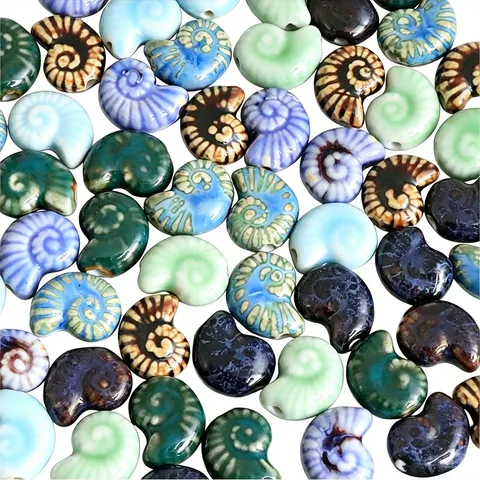 Ceramic Conch Shell Loose Beads DIY Handcrafted Jewelry Making Accessories For Bracelet Necklace Crafting