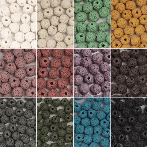 Natural Lava Stone Beads Irregular Round Spacer Loose Beads For Handmade DIY Jewelry Craft Making Bracelets Necklace Findings