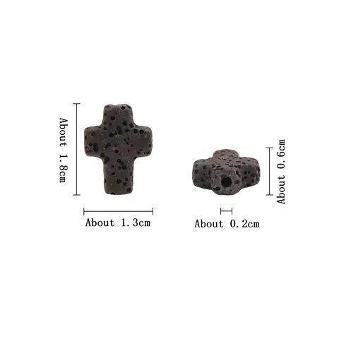 Natural Stone Cross Beads Lava Rock Loose Spacer Beads For DIY Bracelet Necklace Making Craft Minimalist Jewelry Components