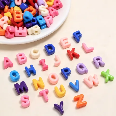 Acrylic Alphabet Beads Large Hole Beads For DIY Jewelry Making Bracelet Necklace English Letters Colorful Beads Accessories