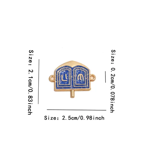 Hanukkah Hanukkah Alloy Double Pendant Fine Glitter Blue Enamel Links Connectors For DIY Necklace Bracelet Earring Keychain Jewelry Making Materials
