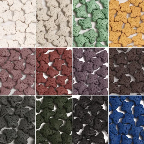 Multicolor Butterfly Volcanic Stone Beads For DIY Jewelry Making Handmade Pendant Necklace Bracelet Phone Chain Craft Loose Lava Beads
