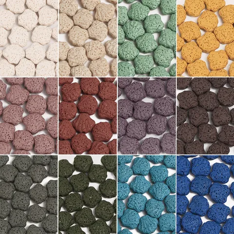 Natural Lava Stone Scallop Shell Shape Loose Spacer Beads Volcanic Rock Marine Animal Carving For DIY Aromatherapy Bracelet Necklace Earring Jewelry Making Findings Components