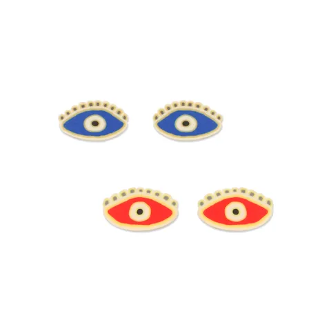 Polymer Clay Evil Eye Loose Beads For DIY Jewelry Making Handmade Nazar Eyelash Pattern Beads For Bracelet Necklace Accessories