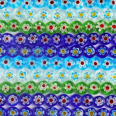 Pastoral Style Colored Glaze Flower Loose Beads Glass Millefiori Beads For DIY Bracelet Necklace Making Jewelry Findings Crafting Supplies
