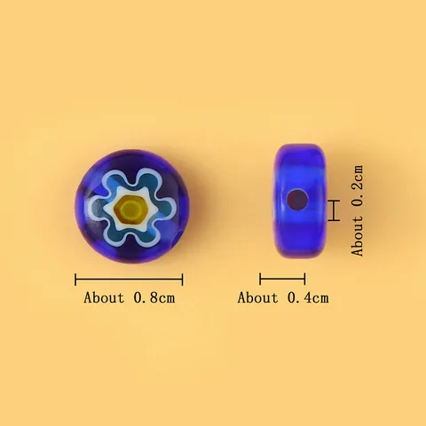Pastoral Style Colored Glaze Flower Loose Beads Glass Millefiori Beads For DIY Bracelet Necklace Making Jewelry Findings Crafting Supplies