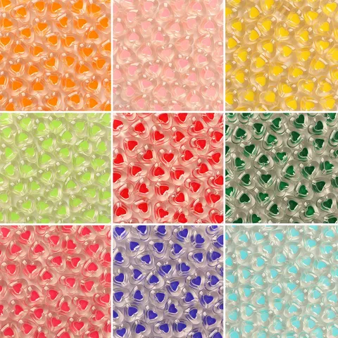 Transparente Acryl Herz Perlen Doppelschicht Lose Perlen Für DIY Schmuckherstellung Armband Halskette Basteln Zubehör