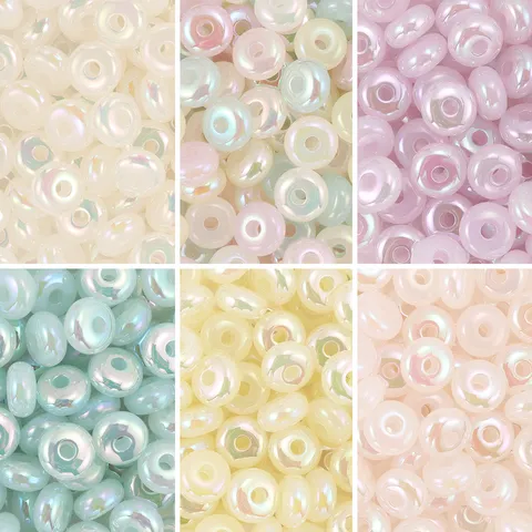 Colorful Acrylic Large Hole Spacer Beads Macaron Loose Beads For DIY Bracelet Necklace Jewelry Making Handcraft Supplies