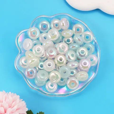 Colorful Acrylic Large Hole Spacer Beads Macaron Loose Beads For DIY Bracelet Necklace Jewelry Making Handcraft Supplies