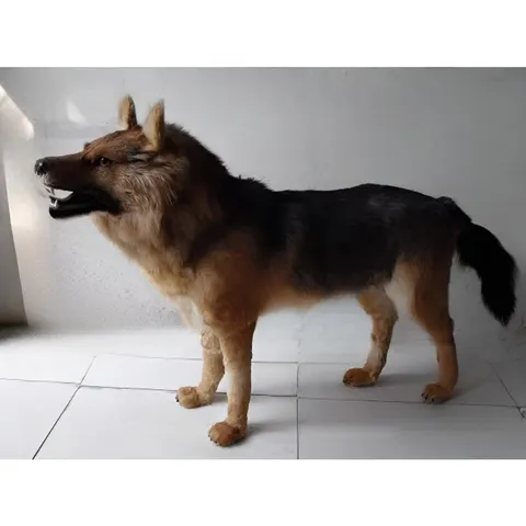 Realistic German Shepherd Dog Figurine Simulation Animal Model Large Home Decor Indoor Ornament Photography Film Prop